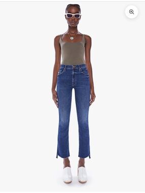 Mother The Insider Crop Step Fray jeans in the Teaming Up wash size 31